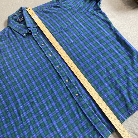 Christopher Hart Button Down 100% Cotton Flannel Plaid Shirt Men's Size 2X Big ! - Picture 10 of 11